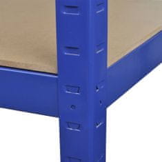 Greatstore Ocelový regál vhodný na ukládání nářadí 90 x 40 x 180 cm - modrý