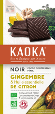 KAOKA Bio hořká čokoláda citrón-zázvor 100 g