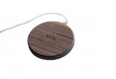 Bezdrátová nabíječka MIN PAD Premium - Ořechové dřevo a bílý kabel