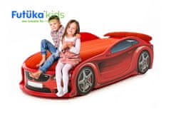 Futuka Kids Dětská postel auto UNO MOTOR + Matrace Standart + Zvedací mechanismus + Spojler ČERVENÁ