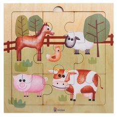 Mašek Dřevěné puzzle - Zvířátka na farmě
