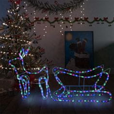 shumee Vánoční dekorace sobi a sáně venkovní 252 LED diod
