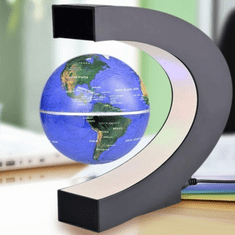 Svítící Globus, Levitující Zeměkoule, vznášející se Globus Zeměkoule, Dekorace létající globus - zlatá a modrá, LED mapa světa Magnetická levitační plovoucí koule, elektronická antigravitační lampa