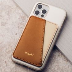 Moshi SnapTo Slim Wallet magnetická peněženka karamelově hnědá