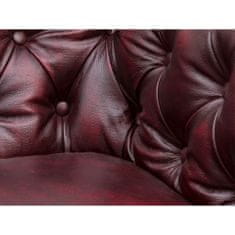 Massive Home Luxusní křeslo Chesterfield 112cm červená z pravé kůže