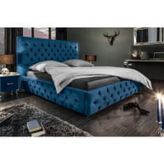 Chesterfield Brand Modrá postel Paris 180x200 samet