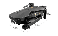 Skládací Dron s FULL HD kamerou, aplikace pro Android a iOS zařízení, Kvadrokoptéra s Kamerou, 2x Baterie