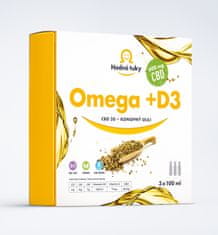 Prémiový Omega +D3 konopný olej, 600 mg CBD, 3x100ml