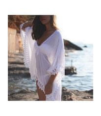Zolta plážová tunika PAREO gauzy šaty Bílý pelerína A1