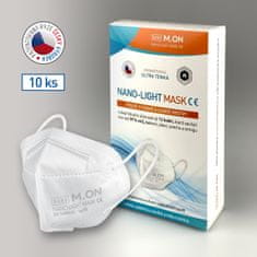 NANO M.ON LIGHT MASK (10 ks) "CE" nanorouška ve tvaru respirátoru - bílá barva (nanomon)