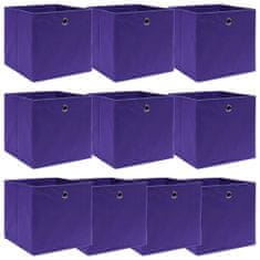 shumee Úložné boxy 10 ks fialové 32 x 32 x 32 cm textil