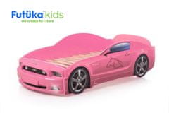 Futuka Kids Dětská postel auto LIGHT PLUS MG + LED světlomety RŮŽOVÁ