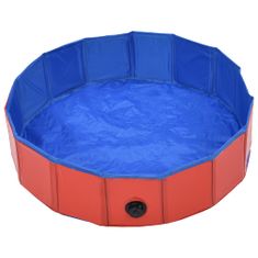 shumee Skládací bazén pro psy červený 80 x 20 cm PVC