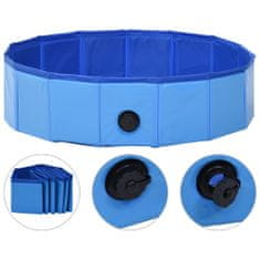 Greatstore Skládací bazén pro psy modrý 80 x 20 cm PVC