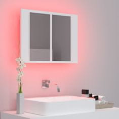 Greatstore LED koupelnová skřínka se zrcadlem bílá 60 x 12 x 45 cm