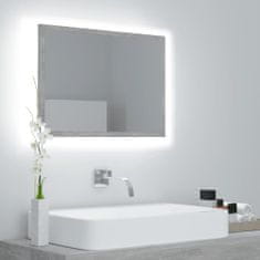 Greatstore LED koupelnové zrcadlo betonově šedé 60x8,5x37 cm dřevotříska