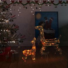 shumee Vánoční dekorace akrylová sobí rodina 160 LED diod barevná