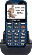 EasyPhone XG, mobilní telefon pro seniory s nabíjecím stojánkem, modrý