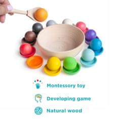 Ulanik Montessori dřevěná hračka "Balls on Plates"