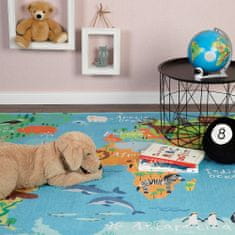 Obsession Dětský kusový koberec Torino kids 233 WORLD MAP 80x120