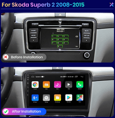 Awesafe 10" 2din autorádio Skoda Superb 2 2008-2015 s WIFI, GPS NAVIGACE, KAMERA, Android rádio ŠKODA SUPERB II MK2 2005-2015 s GPS navigací, WIFI, Bluetooth Handsfree, USB