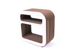 KARTOONS Noční stolek, polička bílý z recyklovaného kartonu ROUNDSHELF KARTOONS