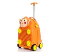 PD TOYS Dětský kufr se stavebnicí (opička-oranžová)