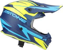 ASTONE Moto přilba MX800 RACERS matná modro/neonově žlutá + 2 ks brýle ARNETTE zdarma XS