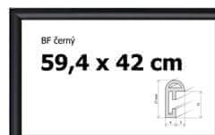 BFHM Plastový rám 59,4x42cm A2 - černý
