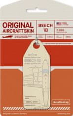 Aviationtag přívěsek ze skutečného letadla Beechcraft 18 C45H NASA, registrace N6NA - Perlově bíla