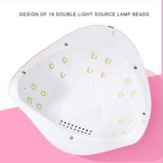 LED / UV lampa na nehty, 36W, růžová