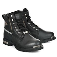 Cruison Boty DEXTER - pánské černé kožené boty vel. 46