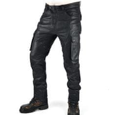 Cruison Kalhoty DODGE - pánské černé kožené kapsáče vel. 38
