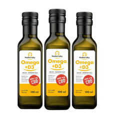 Prémiový Omega +D3 konopný olej, 1200 mg CBD, 3x100ml