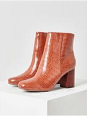 Camaïeu Hnědé kotníkové boty s krokodýlím vzorem CAMAIEU 36
