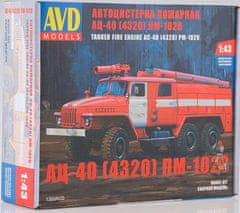 AVD Models AC-40 (URAL-4320) PM-102B Hasičský vůz, Model Kit 1300, 1/43
