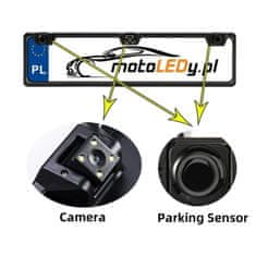 motoLEDy Zpětná kamera a parkovací senzory v rámu