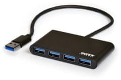 Port Connect USB HUB, 4x USB 3.0, šedý