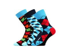 Lonka barevné společenské ponožky Woodoo MIX B (3 páry v balení), 43-46