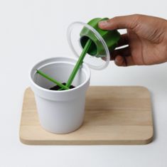 Qualy Design Dóza na čaj/kávu se lžičkou Cacnister, 360 ml, oranžová-zelená