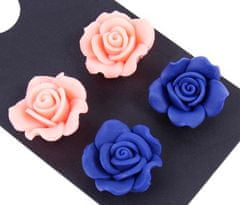 PRIMARK 2x modré, růžové náušnice PRIMARK OPIA rose