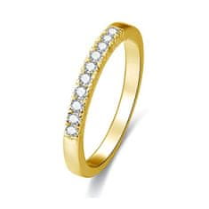Beneto Pozlacený stříbrný prsten s krystaly AGG189 (Obvod 56 mm)