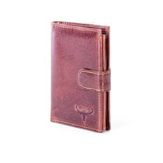 Buffalo Hnědá kožená peněženka s ražbou a zapínáním na druk CE-PR-N890L-VTU.77_281618 Univerzální