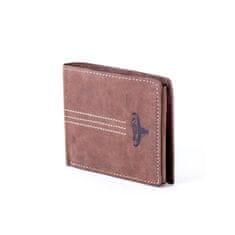 Buffalo Hnědá kožená peněženka s emblémem a prošíváním CE-PR-N992-H-3.87_281623 Univerzální