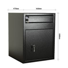 Rottner Cashmatic 2 nábytkový vhozový sejf černý | Trezorový zámek na klíč | 46 x 60 x 47 cm