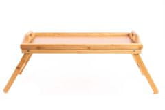 Excellent Houseware Snídaňový stolek, bambusový podnos s nožičkami, 50x30 cm