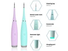 AUR Ultrazvukový čistič zubů - Electric Cleaner - zelená