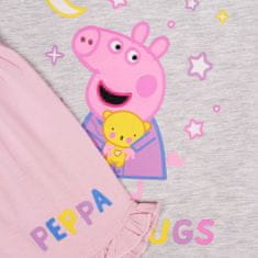 Peppa Pig Šedorůžové bavlněné pyžamo s kraťasy Prasátko Peppa, 116