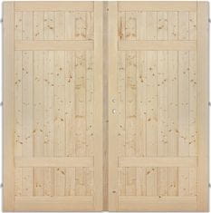 Hdveře Palubkové dvoukřídlé dveře 200cm Crete s rámem a fab, pravá