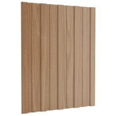 shumee Střešní panely 12 ks pozinkovaná ocel světlé dřevo 60 x 45 cm